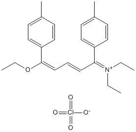Molecular Structure of 161618-60-6 (Ethanaminium,N-[5-ethoxy-1,5-bis(4-methylphenyl)-2,4-pentadienylidene]-N-ethyl-,perchlorate)